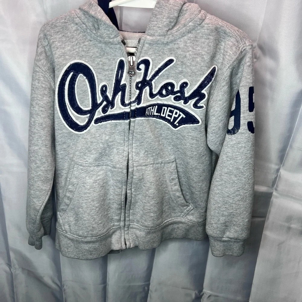 Osh Kosh Bgosh Boys Zip Hoodie Jacket Navy Blue Size 4T Sweatshirt‎ Hood Zipper